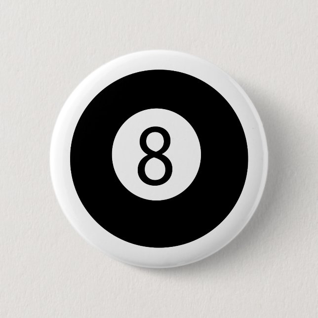 8 Ball 6 Cm Round Badge (Front)