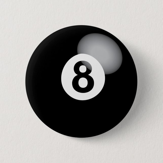 8 ball 6 cm round badge (Front)