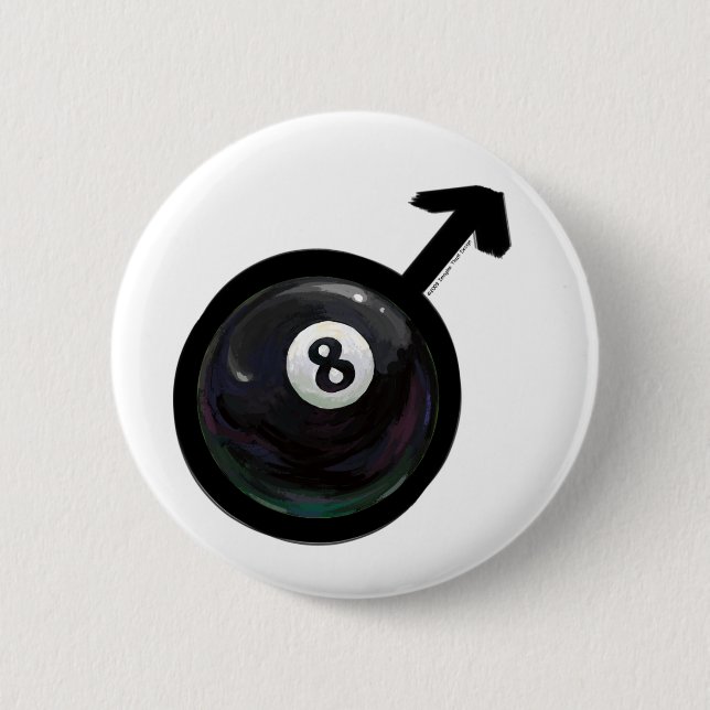 8 Ball 6 Cm Round Badge (Front)