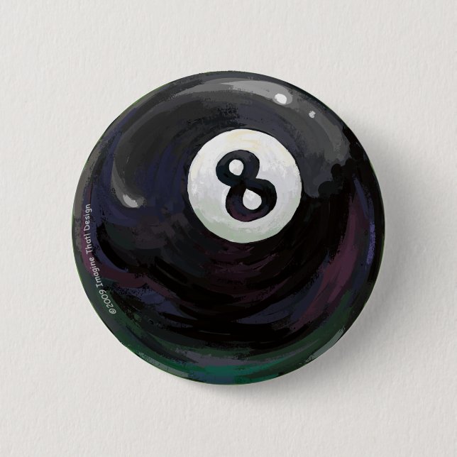 8 Ball 6 Cm Round Badge (Front)