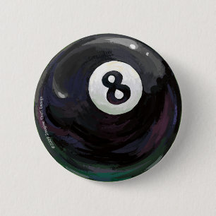 8 Ball 6 Cm Round Badge