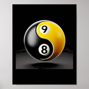 8 Ball 9 Ball Pool Billiards Player  Poster