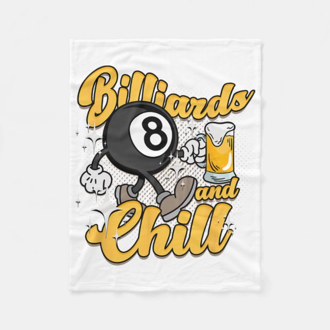 8-ball Billards And Chill  Fleece Blanket (Front)