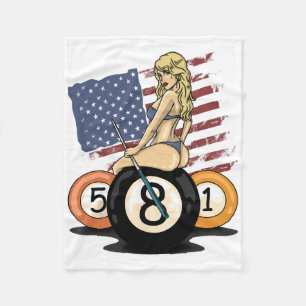 8 Ball Billiard Pool Player Eight Ball Billiards  Fleece Blanket