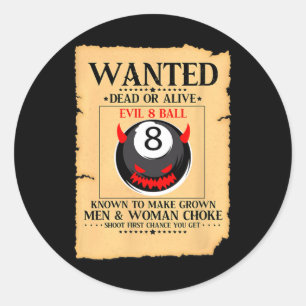8 Ball Billiards Billiard Pool Player Snooker Classic Round Sticker