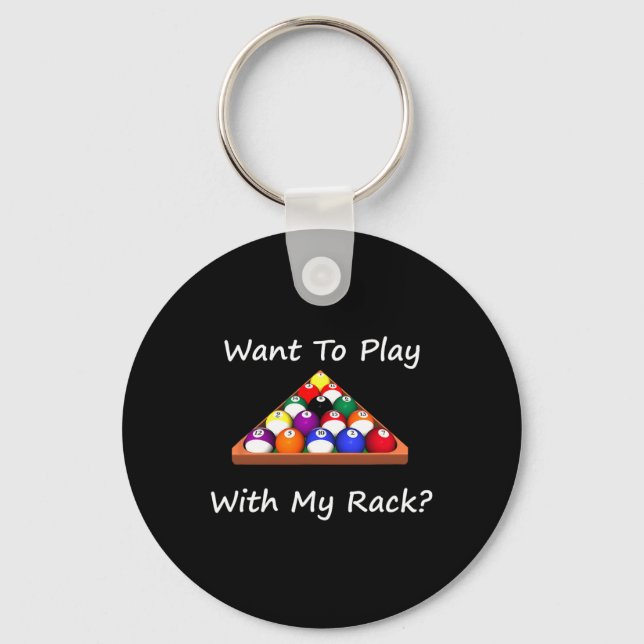 8 Ball Billiards Or Pool League Design  Key Ring (Front)