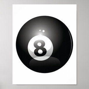8 Ball Billiards Pool Player Eight Ball Lucky 8 Poster