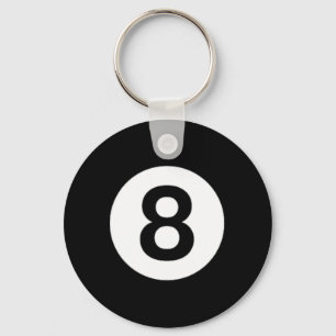 8 Ball Billiards Pool Table Costume Eight Ball  Key Ring