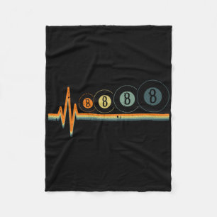 8 Ball Billiards Retro Heart-beat Sports Pool Snoo Fleece Blanket