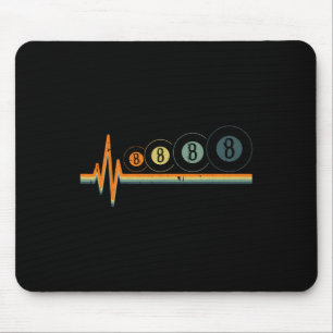 8 Ball Billiards Retro Heart-beat Sports Pool Snoo Mouse Pad