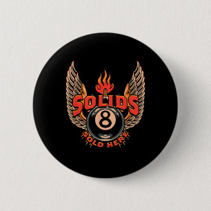 8-ball Billiards Solids Sold Here 6 Cm Round Badge