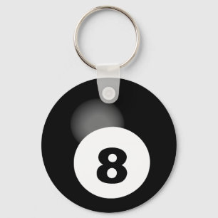 8 Ball Button Keychain
