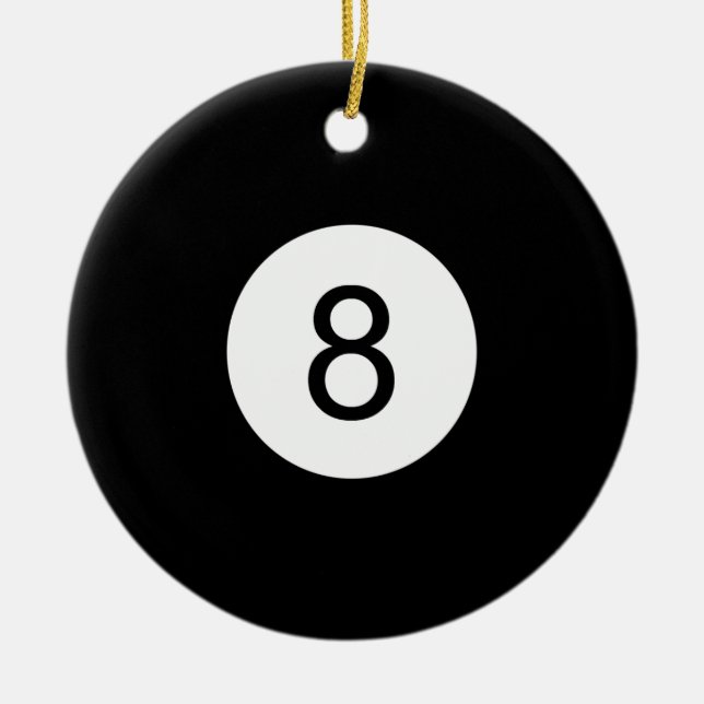 8 Ball Ceramic Ornament (Front)