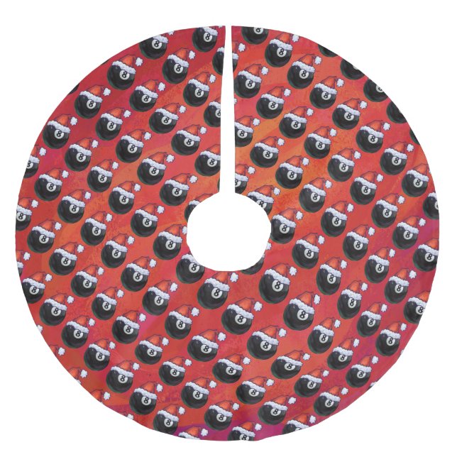 8 Ball Christmas Brushed Polyester Tree Skirt (Front)