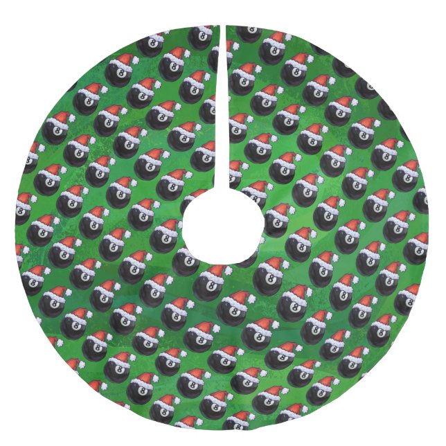 8 Ball Christmas Brushed Polyester Tree Skirt (Front)