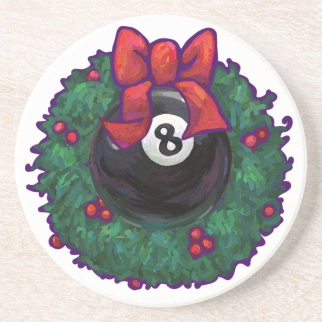 8 Ball Christmas Coaster (Front)