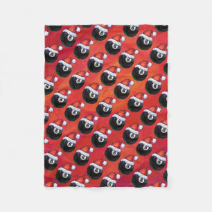 8 Ball Christmas Fleece Blanket