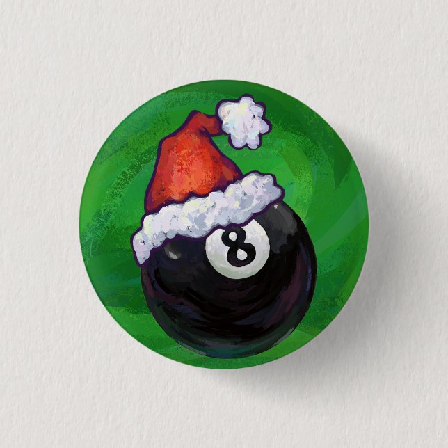 8 Ball Christmas Green 3 Cm Round Badge (Front)