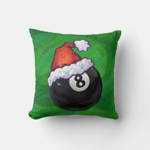 8 Ball Christmas Green Cushion