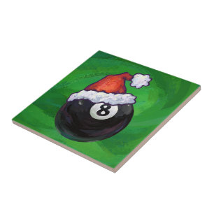8 Ball Christmas Green Tile