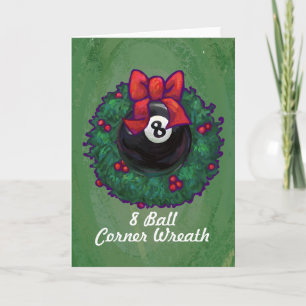 8 Ball Christmas Holiday Card