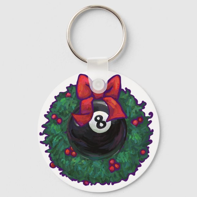 8 Ball Christmas Key Ring (Front)