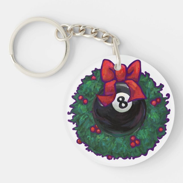 8 Ball Christmas Key Ring (Front)