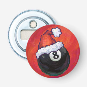 8 Ball Christmas Red Hat Bottle Opener