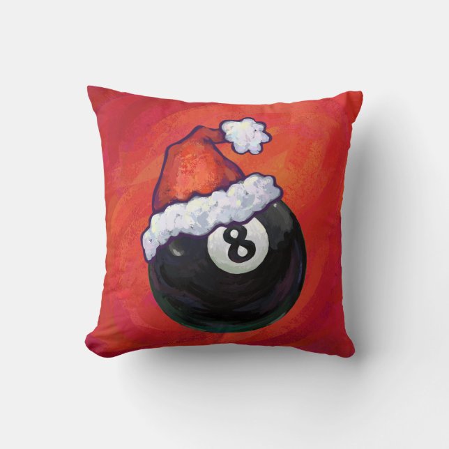 8 Ball Christmas Red Hat Cushion (Front)