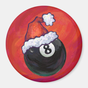 8 Ball Christmas Red Hat Magnet