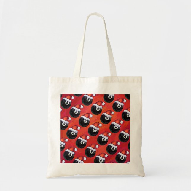 8 Ball Christmas Red Hat Tote Bag (Front)