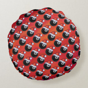 8 Ball Christmas Round Cushion