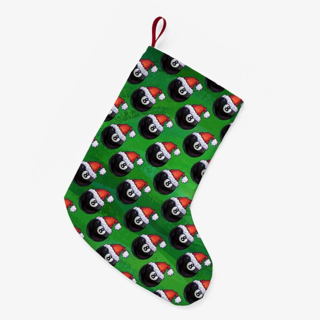 8 Ball Christmas Small Christmas Stocking (Front (Hanging))