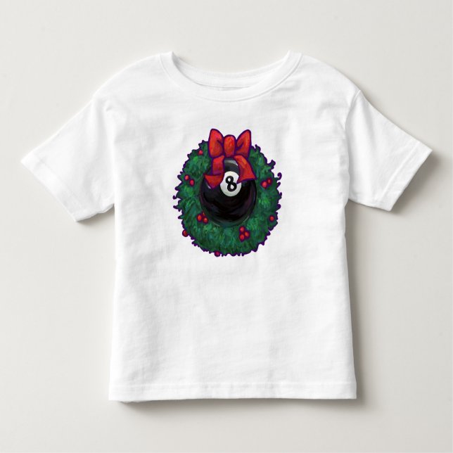 8 Ball Christmas Wheath Red Toddler T-Shirt (Front)