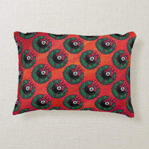 8 Ball Christmas Wreath Decorative Cushion