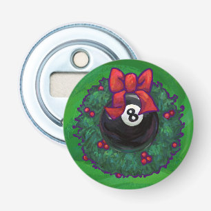 8 Ball Christmas Wreath Green Bottle Opener