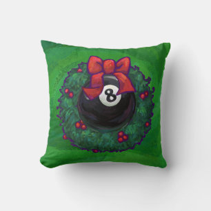 8 Ball Christmas Wreath Green Cushion