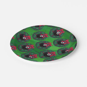 8 Ball Christmas Wreath Paper Plate