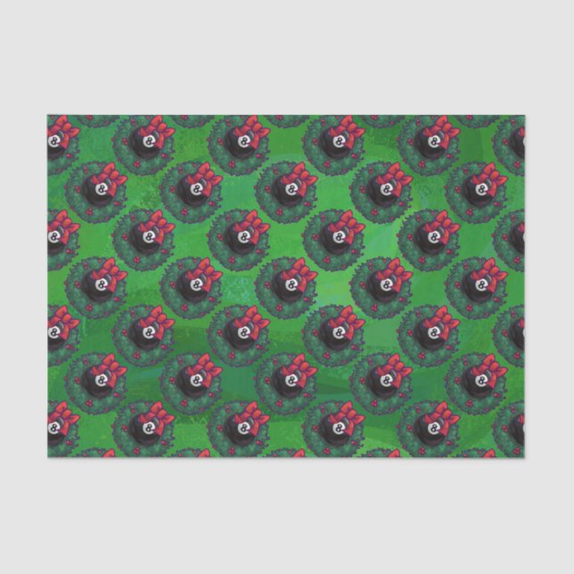 8 Ball Christmas Wreath Tissue Paper (Front)