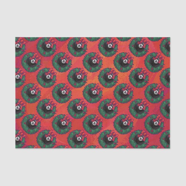 8 Ball Christmas Wreath Tissue Paper (Front)