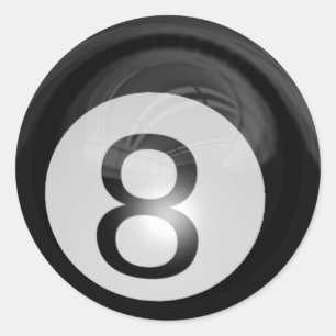 8 Ball Classic Round Sticker