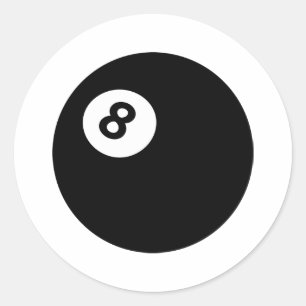 8 ball classic round sticker