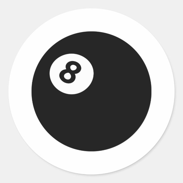 8 ball classic round sticker (Front)