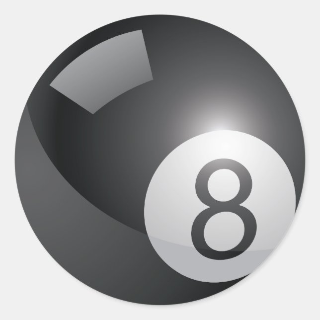 8 Ball Classic Round Sticker (Front)