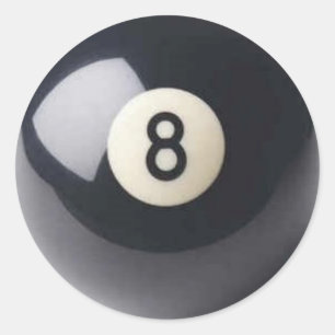 8 ball classic round sticker