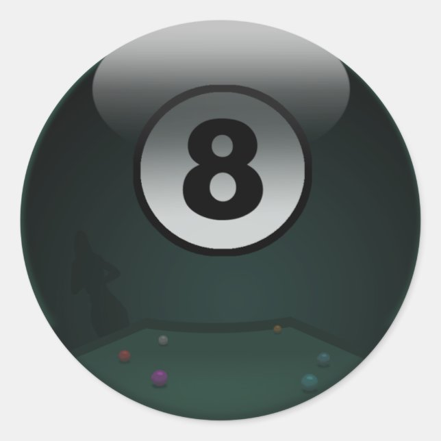 8-Ball Classic Round Sticker (Front)