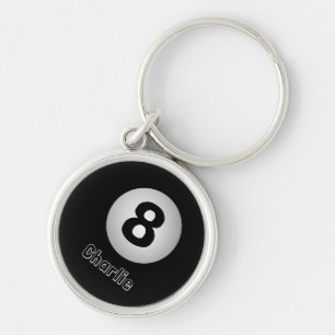8-Ball custom name Key Ring