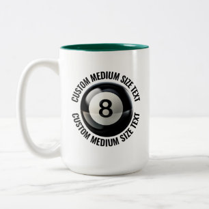 8 Ball & Medium Text HUNTER GREEN 15oz Custom Two-Tone Coffee Mug