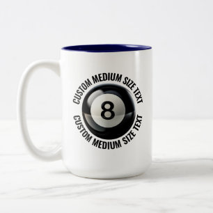 8 Ball & Medium Text NAVY BLUE 15oz Custom Two-Tone Coffee Mug