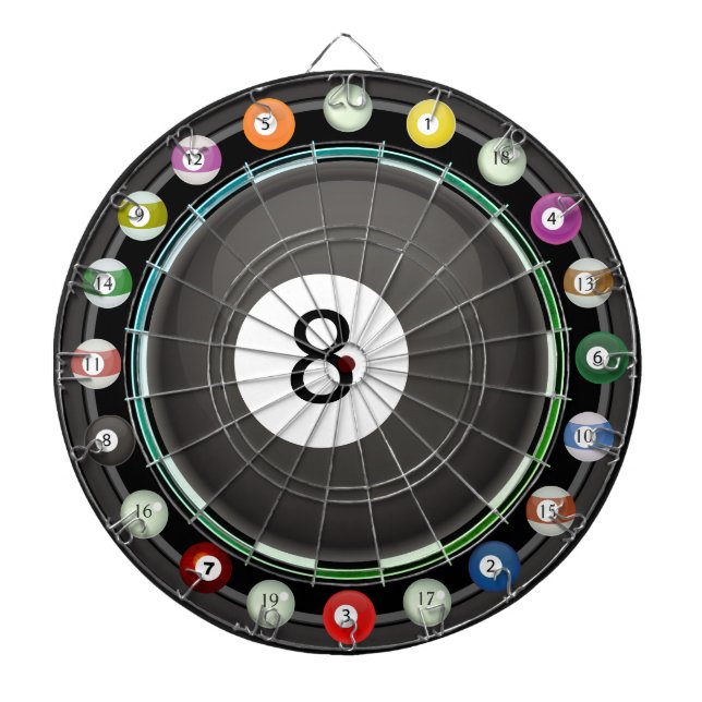 8-Ball Multi-Target 20 Count Dartboard (Front)